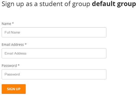 Students self registered to a group